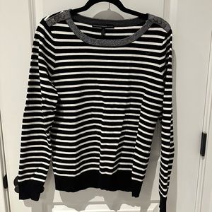 WHBM Black & White striped sweater